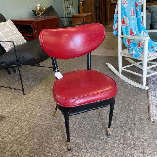 Retro Red Vinyl Curved Back Chair U ACCENT CHAIRS