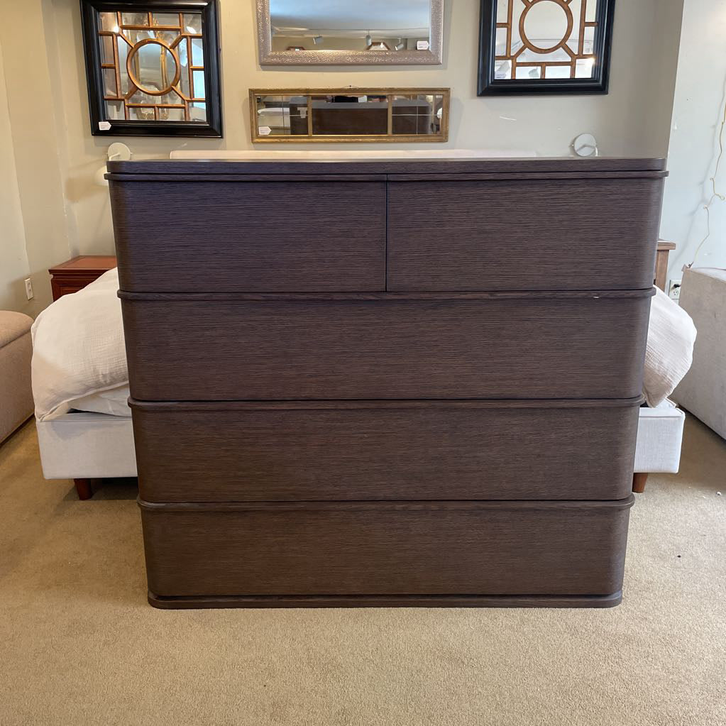 RH Ligne 5 Drawer Dark Wood Chest
