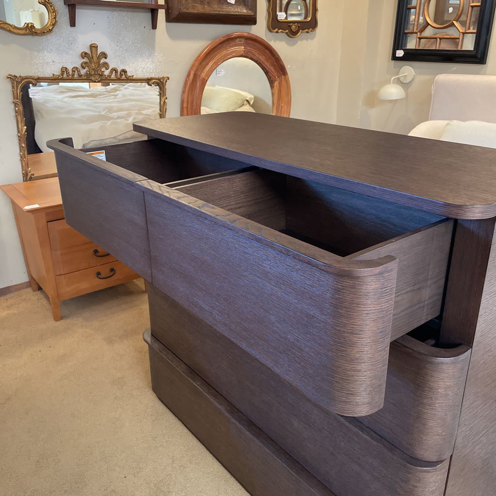 RH Ligne 5 Drawer Dark Wood Chest