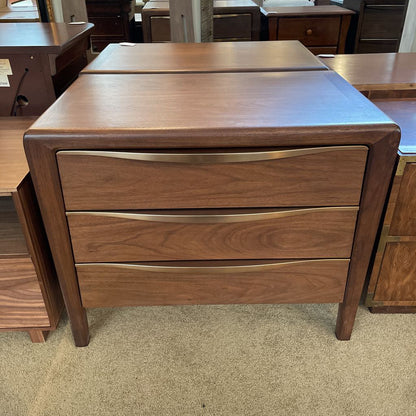 RH Gael Walnut 3 Drawer Nightstand