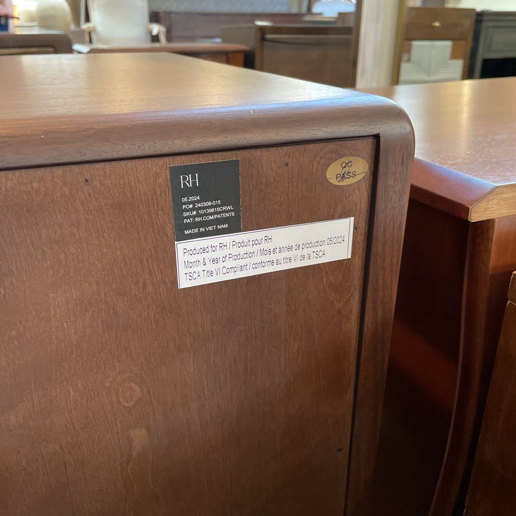 RH Gael Walnut 3 Drawer Nightstand