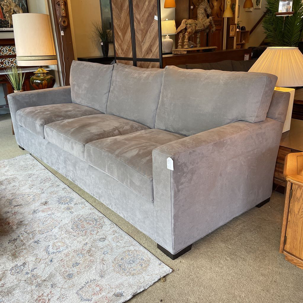 Crate & Barrel Axis Grey Fabric 3 Seat Sofa