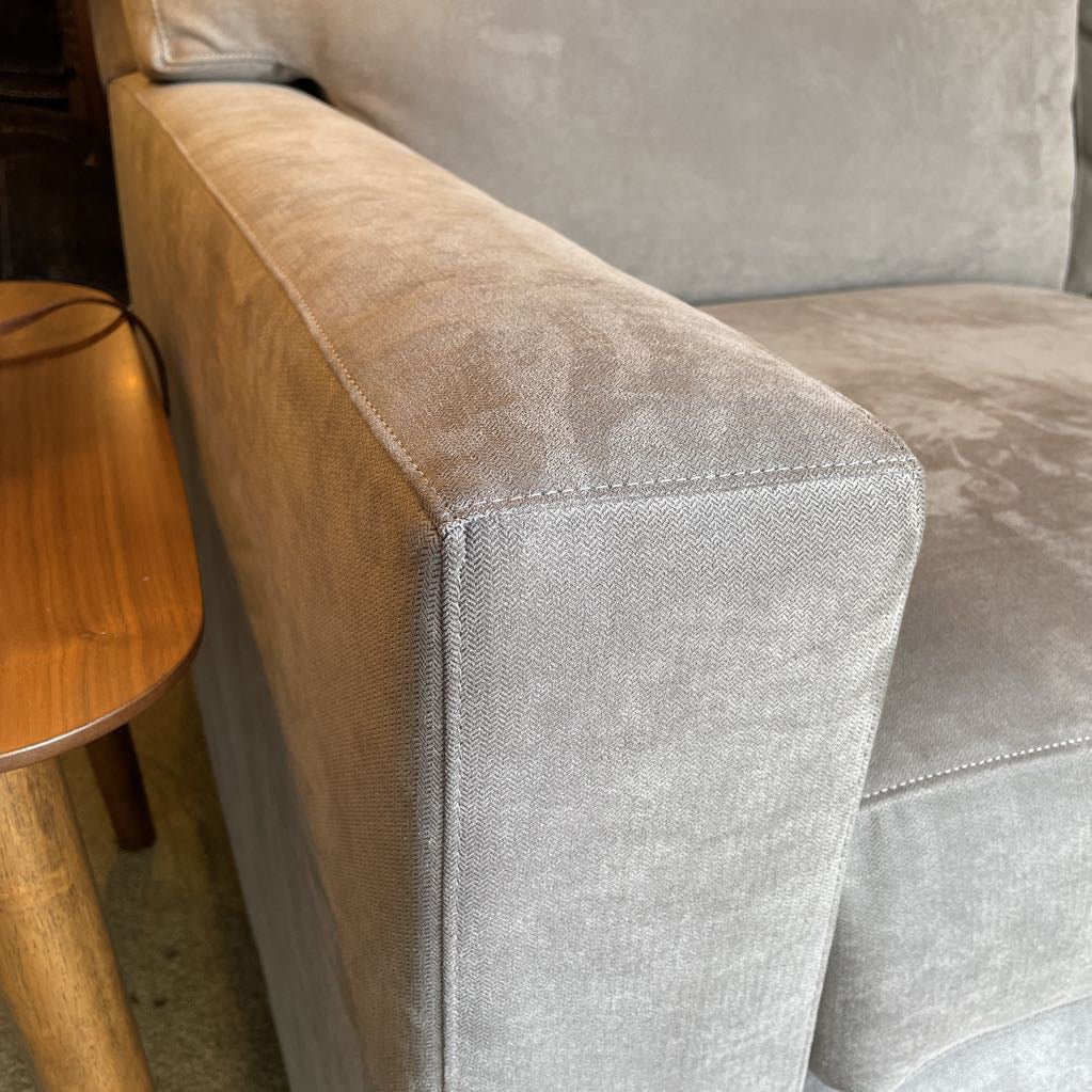 Crate & Barrel Axis Grey Fabric 3 Seat Sofa