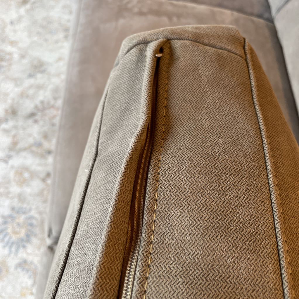 Crate & Barrel Axis Grey Fabric 3 Seat Sofa