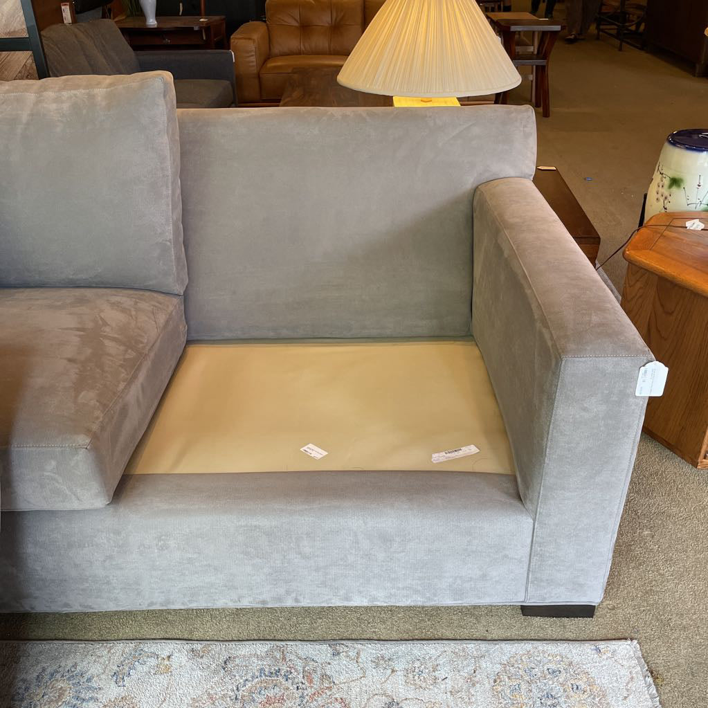 Crate & Barrel Axis Grey Fabric 3 Seat Sofa