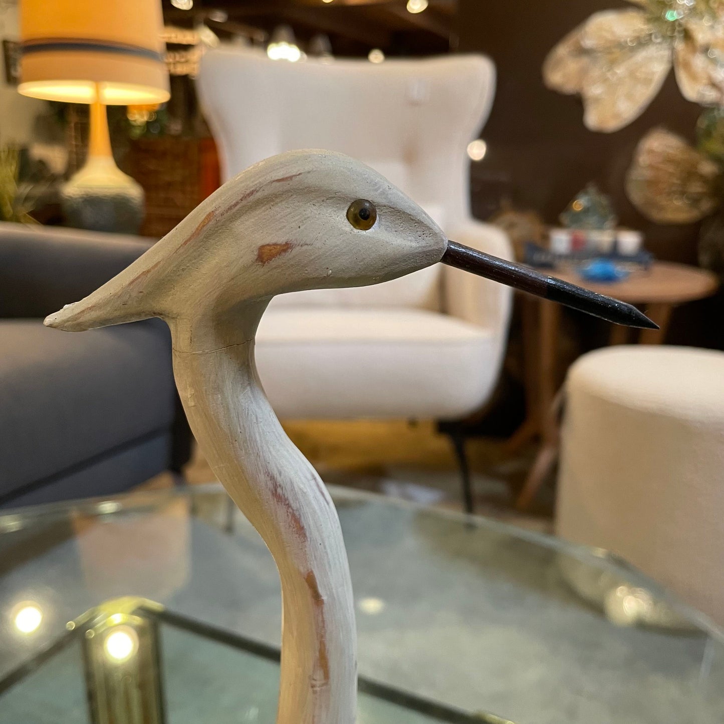 Standing White Heron Decor SMALLS
