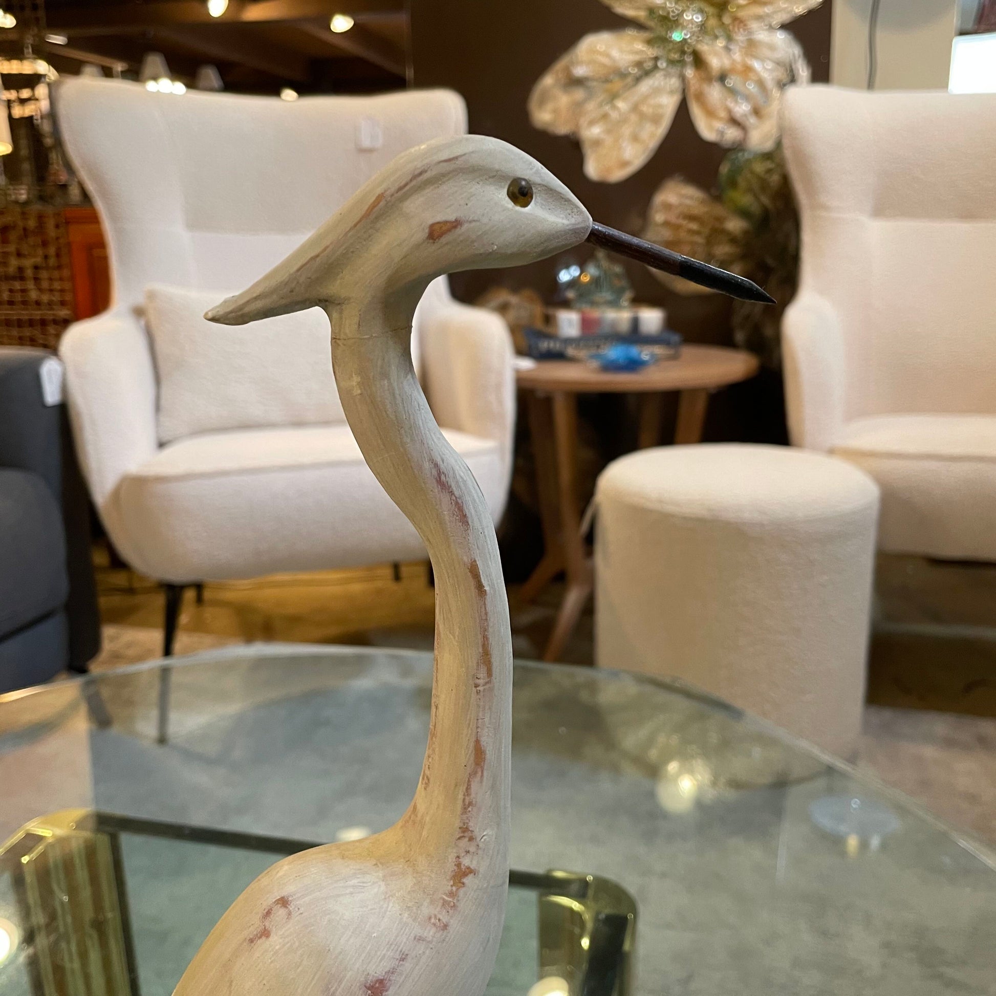 Standing White Heron Decor SMALLS