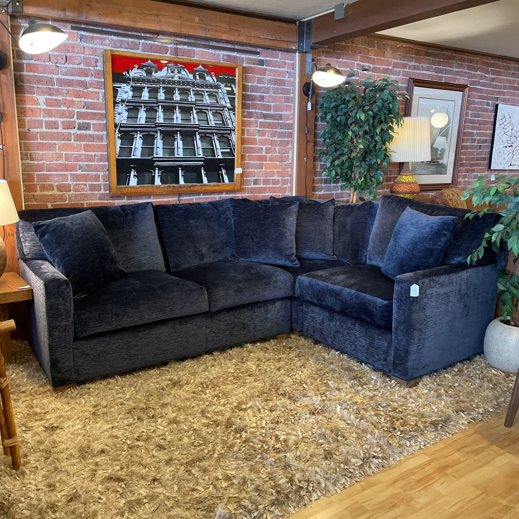 Century Midnight Blue Textured RAF Sectional U SECTIONALS RAF