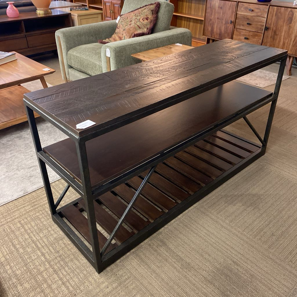 ETHAN ALLEN Beam Media Console (AS IS) C CONSOLE TABLES