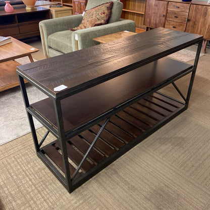 ETHAN ALLEN Beam Media Console (AS IS) C CONSOLE TABLES