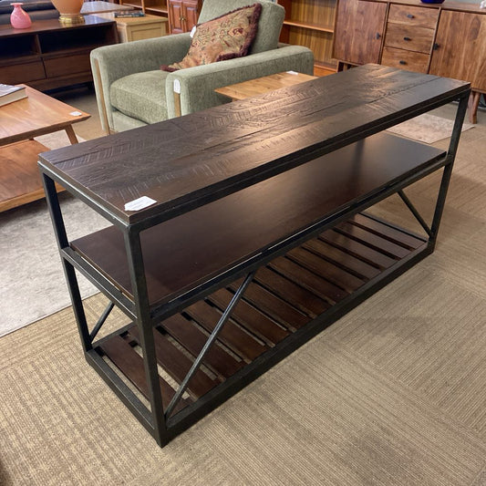 ETHAN ALLEN Beam Media Console (AS IS) C CONSOLE TABLES