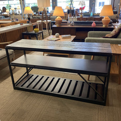 ETHAN ALLEN Beam Media Console (AS IS) C CONSOLE TABLES