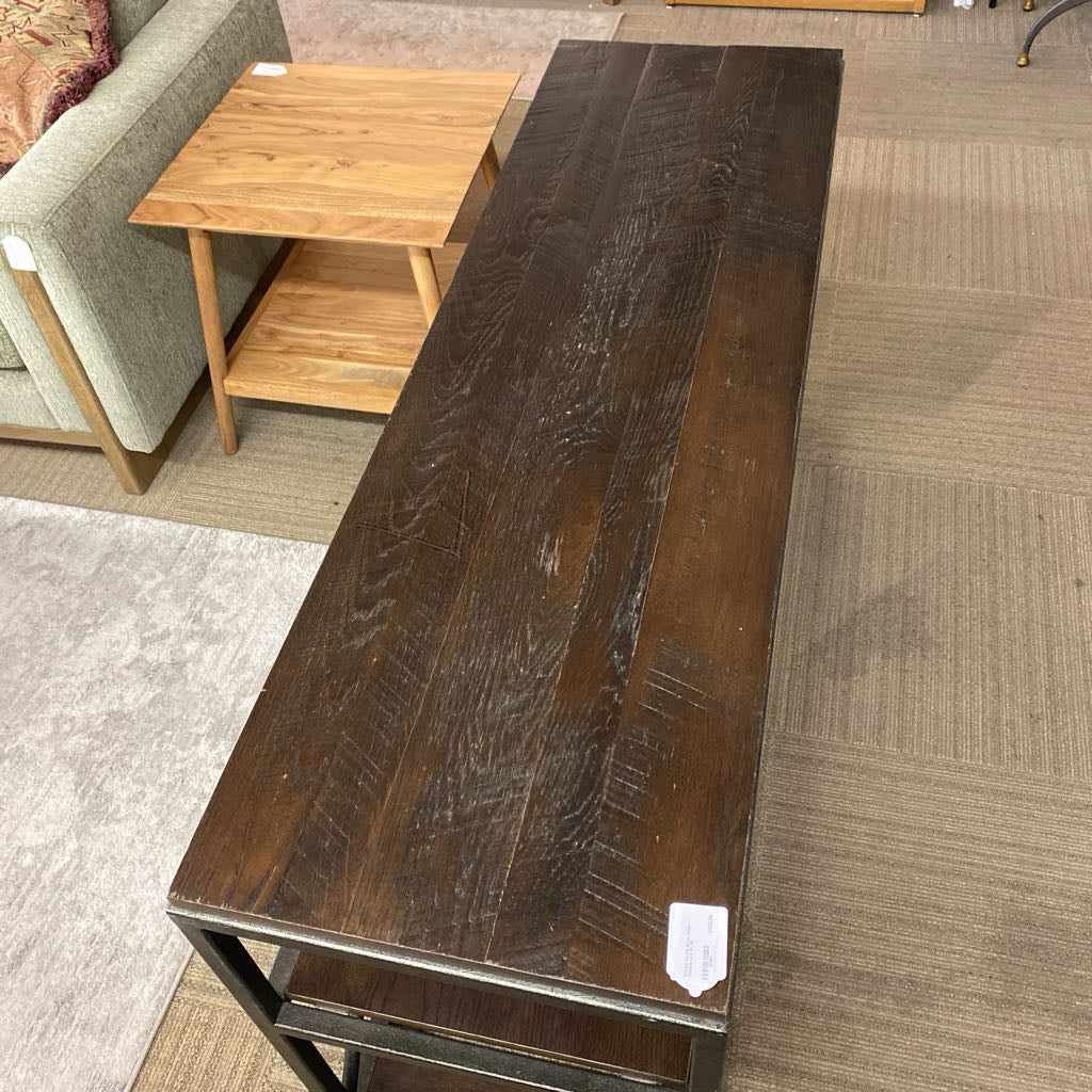 ETHAN ALLEN Beam Media Console (AS IS) C CONSOLE TABLES