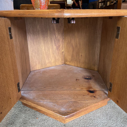 Hexagon 2 Door Wooden Side Table