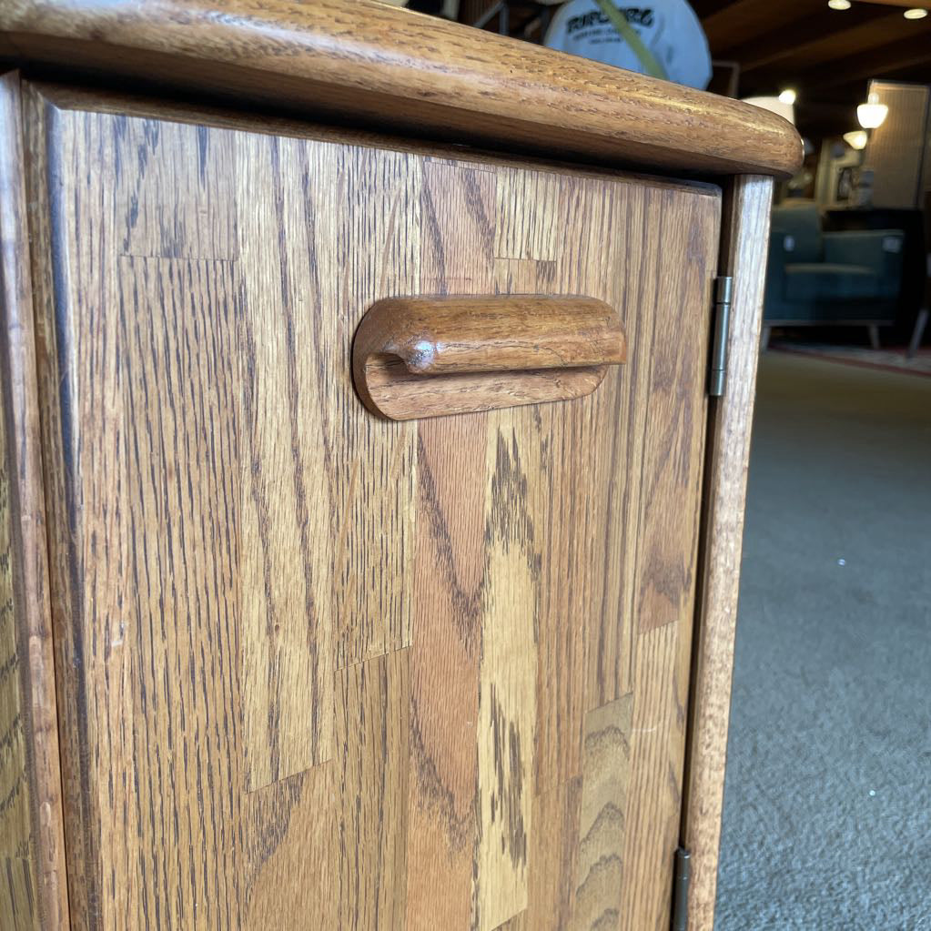 Hexagon 2 Door Wooden Side Table