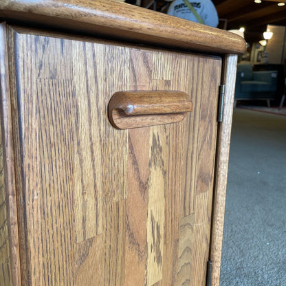 Hexagon 2 Door Wooden Side Table