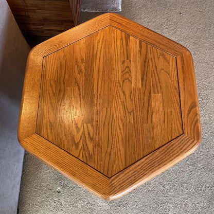 Hexagon 2 Door Wooden Side Table