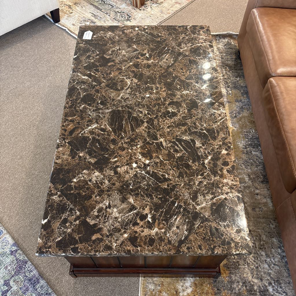 Faux Stone Top Rectangular Coffee Table C COFFEE TABLES
