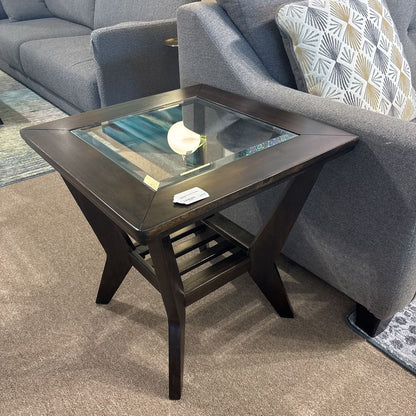 Contemporary Glass Top Side Table C SIDE TABLES