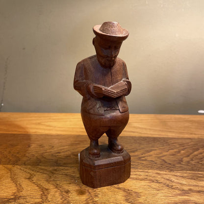 Wooden Potbelly Guy with Book/Equador SMALLS