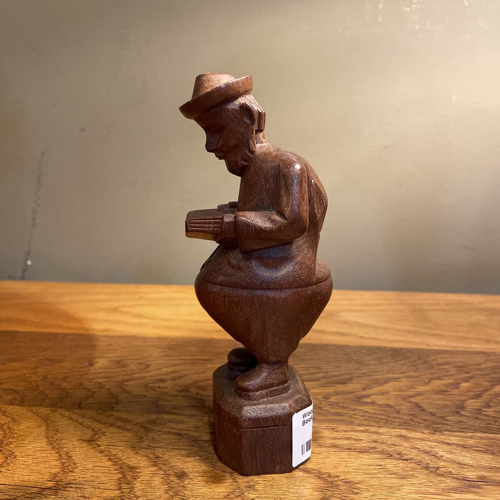 Wooden Potbelly Guy with Book/Equador SMALLS