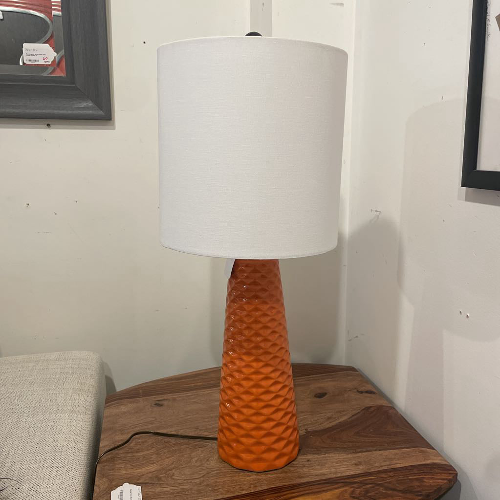 Orange Textured Base Table Lamp