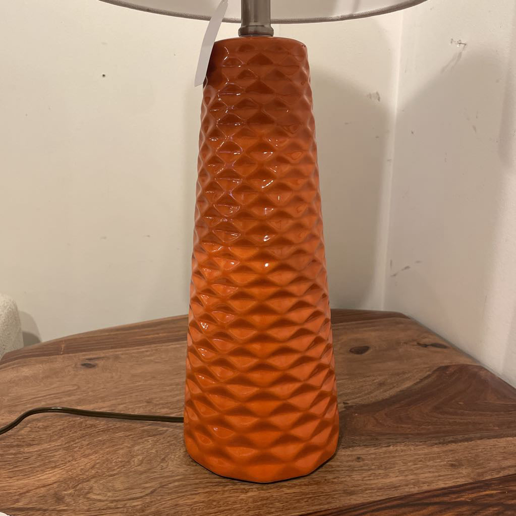 Orange Textured Base Table Lamp
