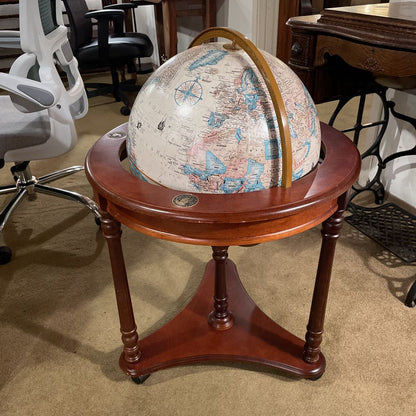 Large Floor Globe in Wood Frame with WSU Logo