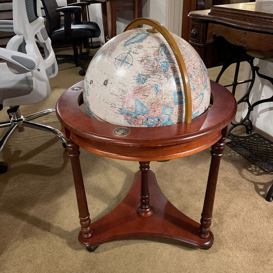 Large Floor Globe in Wood Frame with WSU Logo UNIQUE FINDS