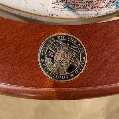 Large Floor Globe in Wood Frame with WSU Logo