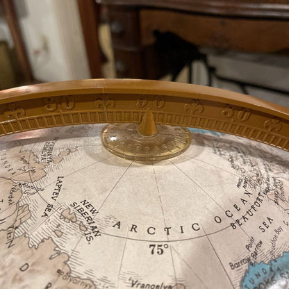 Large Floor Globe in Wood Frame with WSU Logo