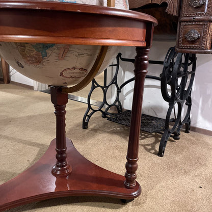 Large Floor Globe in Wood Frame with WSU Logo