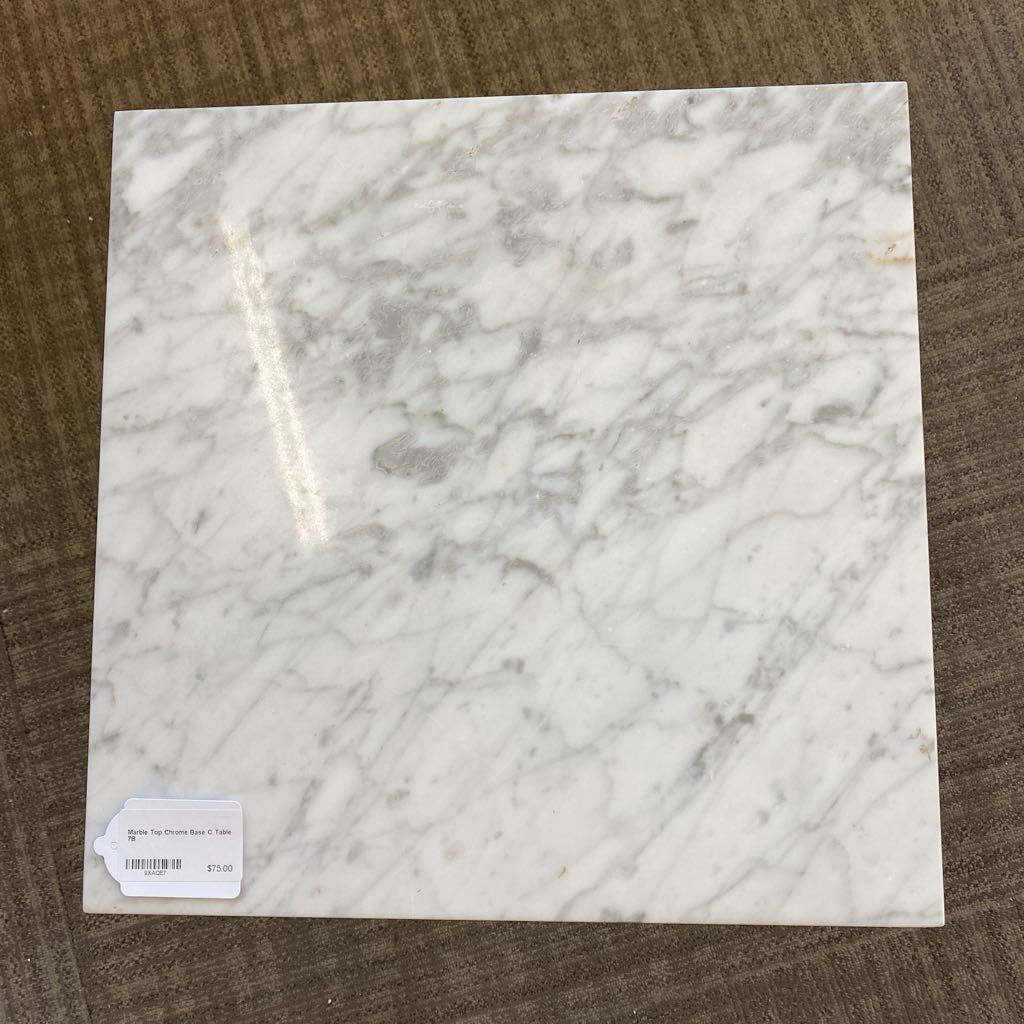 Marble Top Chrome Base C Table