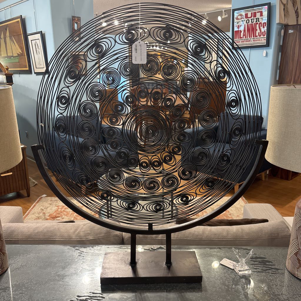 Copper Wire Disc Decor on Stand UNIQUE FINDS