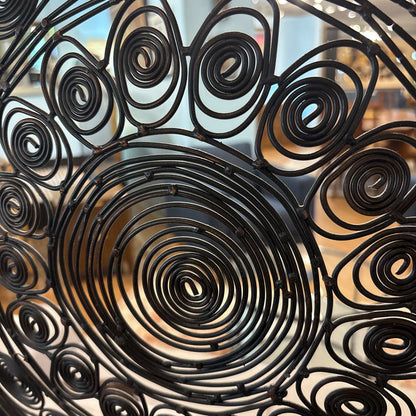 Copper Wire Disc Decor on Stand UNIQUE FINDS