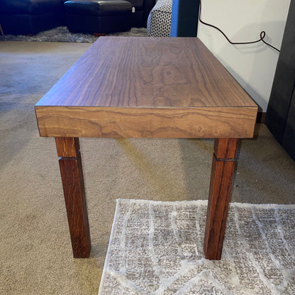 Rectangular Pedestal Style Legs Wood Bench C DINING BENCHES