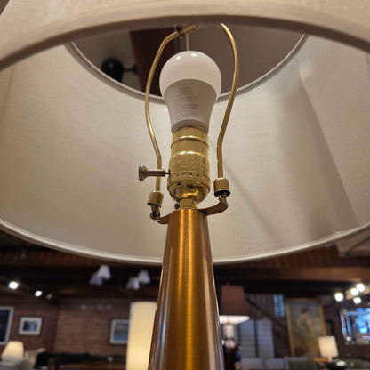 Sleek Conical Brass Base Table Lamp