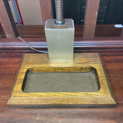 Vintage Wood Base with Plastic Light Bar Desk Lamp
