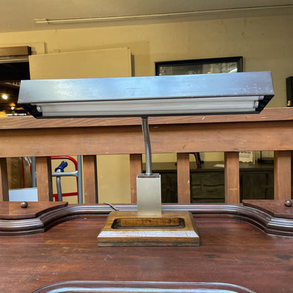 Vintage Wood Base with Plastic Light Bar Desk Lamp