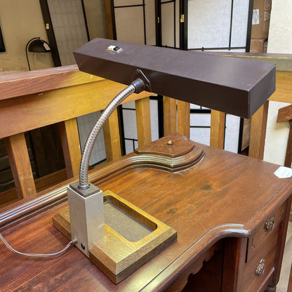 Vintage Wood Base with Plastic Light Bar Desk Lamp