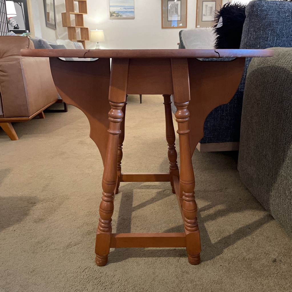 Turned Leg Drop Leaf Wooden Table C SIDE TABLES