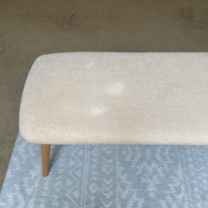 Oblong Grooved Fabric Topped Bench