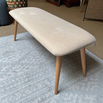 Oblong Grooved Fabric Topped Bench