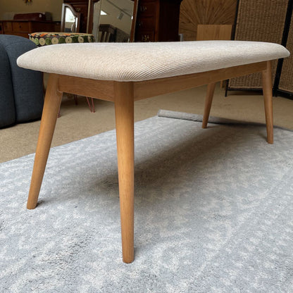 Oblong Grooved Fabric Topped Bench