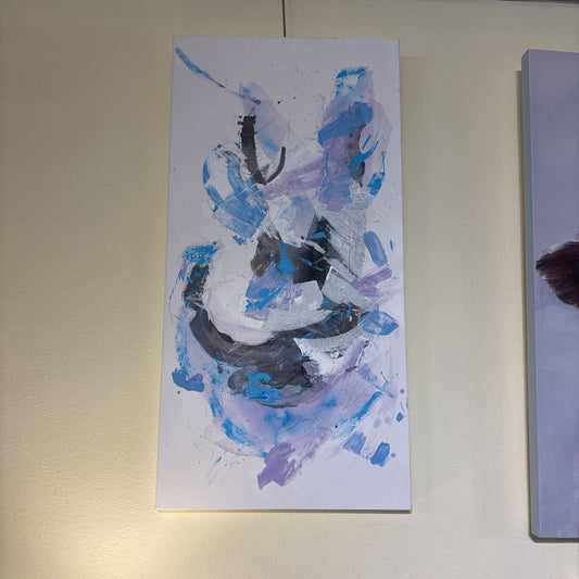 Blue, Black, Purple and White Canvas ART