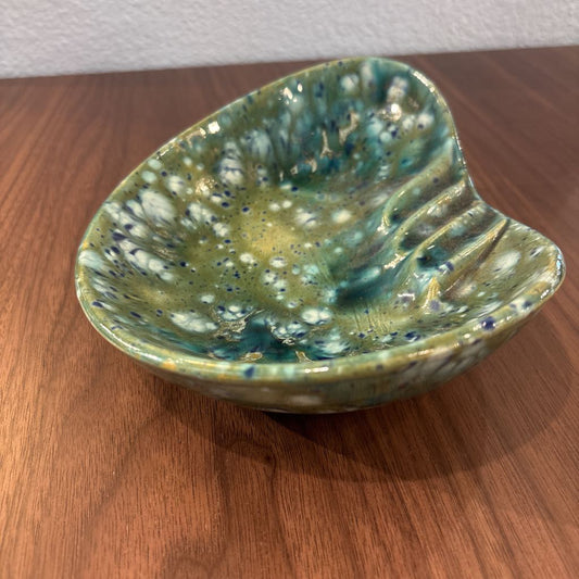 MC Blue and Green Drip Glaze Ashtray SMALLS