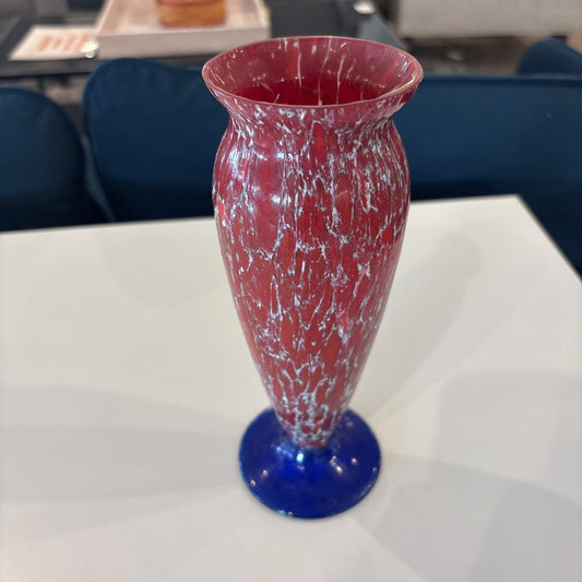 Red and Blue Art Glass Vase SMALLS