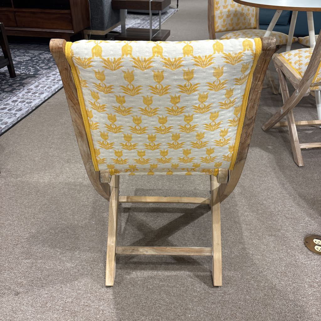 Yellow Print Folding Side Chair C DINING CHAIRS