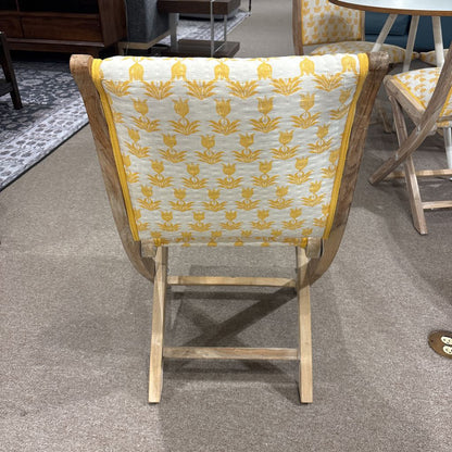 Yellow Print Folding Side Chair C DINING CHAIRS