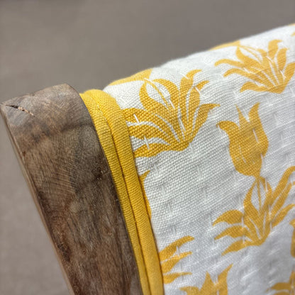 Yellow Print Folding Side Chair C DINING CHAIRS